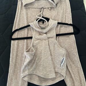 Gymshark Taupe Ribbed Knit Set